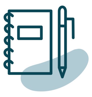 Ofis defteri, illüstrasyon, vektör, beyaz arkaplan üzerine.