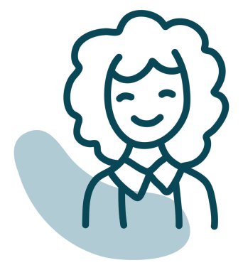 Ofisteki kadın, illüstrasyon, vektör, beyaz arka planda..