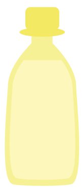 Sarı plastik şişe, illüstrasyon, vektör, beyaz arka planda..
