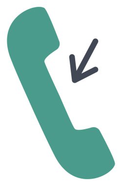 Gelen arama, illüstrasyon, vektör, beyaz arkaplan.