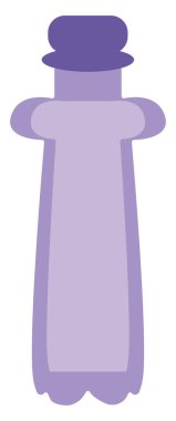 Mor plastik şişe, illüstrasyon, vektör, beyaz arka plan.