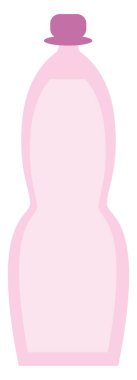 Pembe su şişesi, illüstrasyon, vektör, beyaz arka planda..