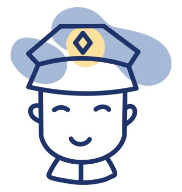 Polis memuru, illüstrasyon, vektör, beyaz arka planda..