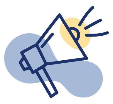 Polis sözcüsü, illüstrasyon, vektör, beyaz arkaplan.