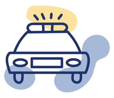 Polis arabası, illüstrasyon, vektör, beyaz arka planda..