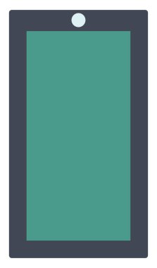 Beyaz arkaplanda yeni akıllı telefon, illüstrasyon, vektör.