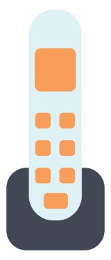 Ev telefonu, illüstrasyon, vektör, beyaz arkaplan.