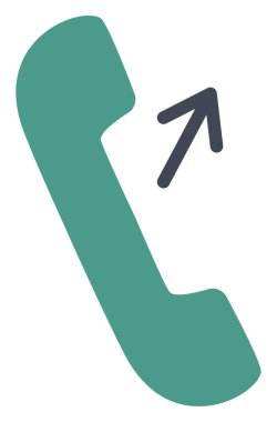 Giden telefon görüşmesi, illüstrasyon, vektör, beyaz arka planda..