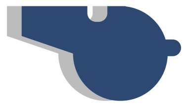 Polis düdüğü, illüstrasyon, vektör, beyaz arka plan.