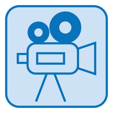 Beyaz arkaplanda video yapımı, illüstrasyon, vektör.