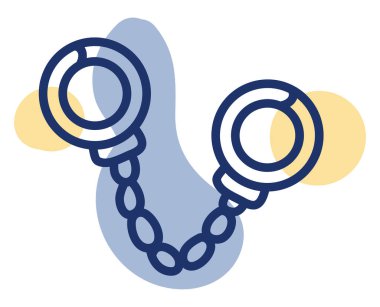 Polis kelepçeleri, illüstrasyon, vektör, beyaz arka planda..