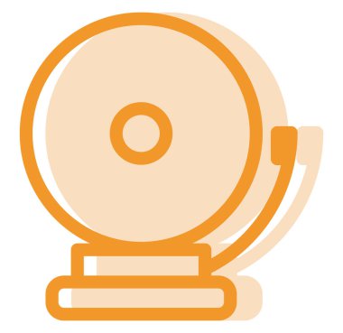 Turuncu okul zili, illüstrasyon, vektör, beyaz arka planda.