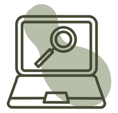 Okul bilgisayarı, illüstrasyon, vektör, beyaz arkaplan.