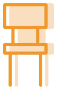 Beyaz arka planda turuncu okul koltuğu, illüstrasyon, vektör..