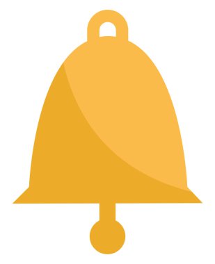 Altın okul zili, illüstrasyon, vektör, beyaz arka planda.