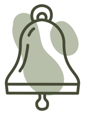 Okul zili, illüstrasyon, vektör, beyaz arkaplan.