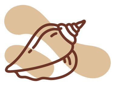 Su altı kabuğu, illüstrasyon, vektör, beyaz arkaplan üzerinde.