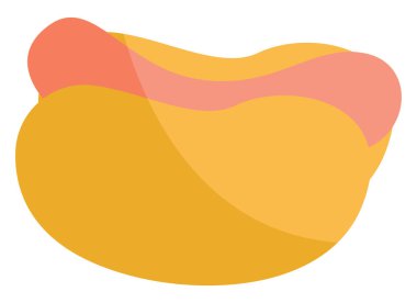 Sosisli sandviç, illüstrasyon, vektör, beyaz arka planda..