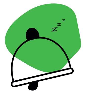 Okul yeşil zili, illüstrasyon, vektör, beyaz zemin üzerinde.