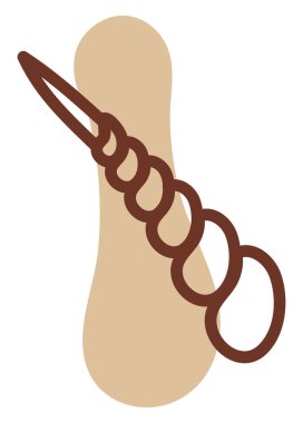 Tek boynuzlu at deniz kabuğu, illüstrasyon, vektör, beyaz arka planda..