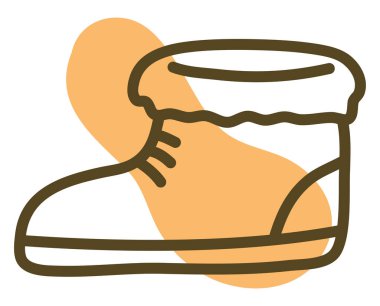 Kışlık botlar, illüstrasyon, vektör, beyaz arka plan.