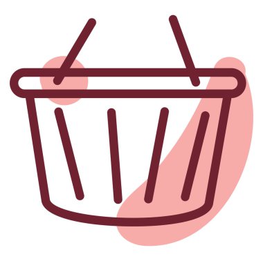 Alışveriş sepeti, illüstrasyon, vektör, beyaz arka planda..