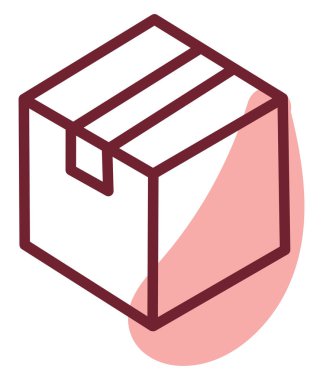 Alışveriş kutusu, illüstrasyon, vektör, beyaz arka planda.