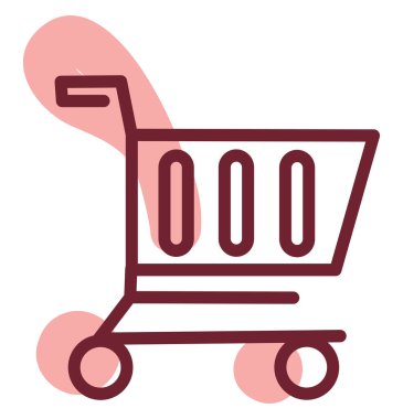 Alışveriş arabası, illüstrasyon, vektör, beyaz arka planda..