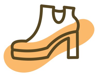 Beyaz arka planda turuncu, basit kadın çizmeleri, illüstrasyon, vektör..