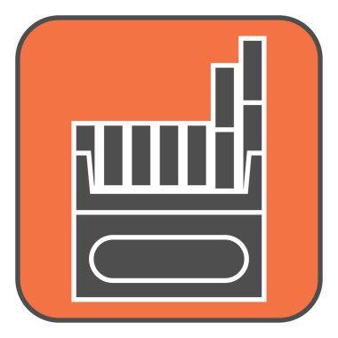 Beyaz arkaplanda Iqos kutusu, illüstrasyon, vektör.