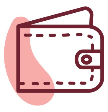 Alışveriş cüzdanı, illüstrasyon, vektör, beyaz arka planda.