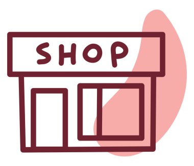 Beyaz bir arka planda, atölye binası, illüstrasyon, vektör..