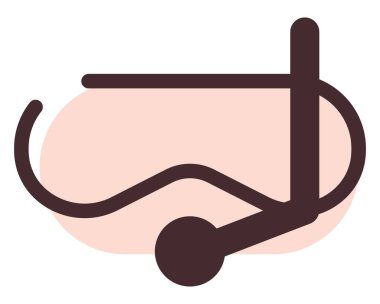 Dalış maskesi, illüstrasyon, vektör, beyaz arkaplan.