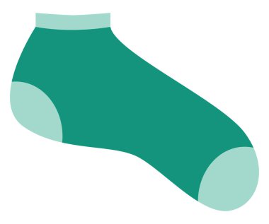 Yeşil çorap, illüstrasyon, vektör, beyaz arka plan.