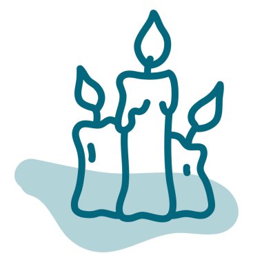 Beyaz arkaplandaki spa mumları, illüstrasyon, vektör.