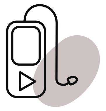 Beyaz arkaplanda müzik çalar, illüstrasyon, vektör.