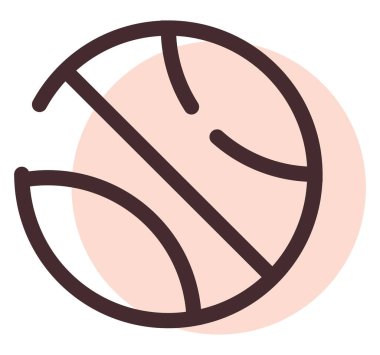 Beyaz arka planda turuncu basketbol, illüstrasyon, vektör..