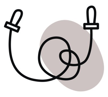 Beyaz arka planda ip atlama, illüstrasyon, vektör.