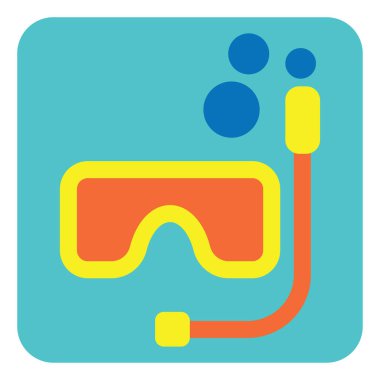 Beyaz bir arka planda deniz şnorkeli, illüstrasyon, vektör..