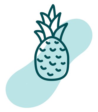 Beyaz arkaplanda bir ananas, illüstrasyon, vektör..