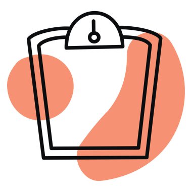 Beyaz zemin üzerinde fitness ağırlık ölçeği, illüstrasyon, vektör.