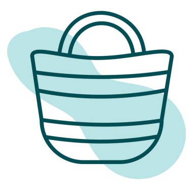 Plaj çantası, illüstrasyon, vektör, beyaz arka planda..