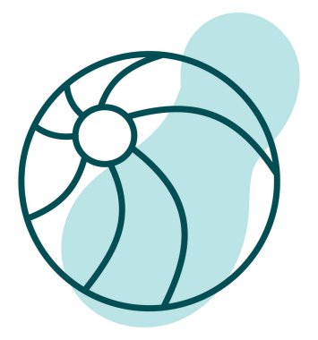 Sumer plaj topu, illüstrasyon, vektör, beyaz zemin üzerinde.