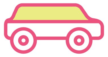 Kırmızı otomobil, illüstrasyon, vektör, beyaz arkaplan.