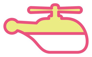 Beyaz arkaplanda helikopter nakli, illüstrasyon, vektör..