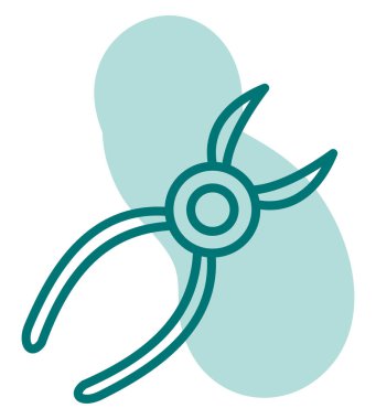 Beyaz arka planda diş pensesi, illüstrasyon, vektör..