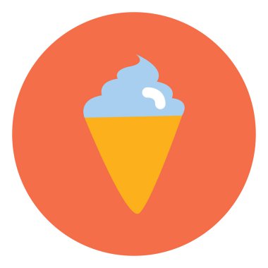 Konide tatil dondurması, illüstrasyon, vektör, beyaz arka planda.