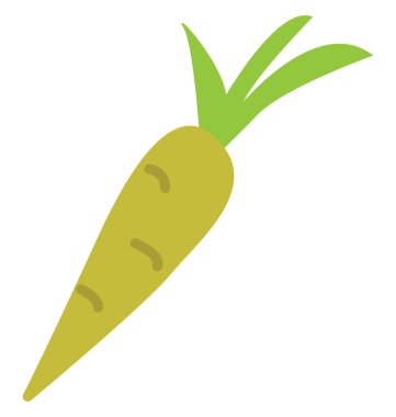 Beyaz arka planda yeşil havuç, illüstrasyon, vektör.