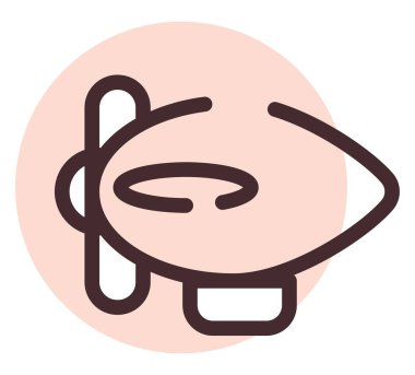 Pembe hava gemisi, illüstrasyon, vektör, beyaz arkaplanda..