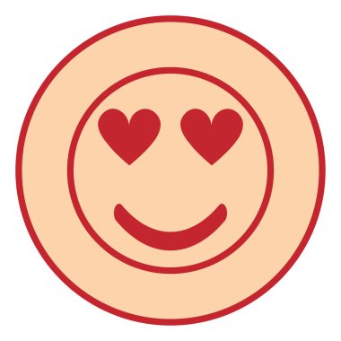 Emoji aşık, illüstrasyon, vektör, beyaz arka planda.